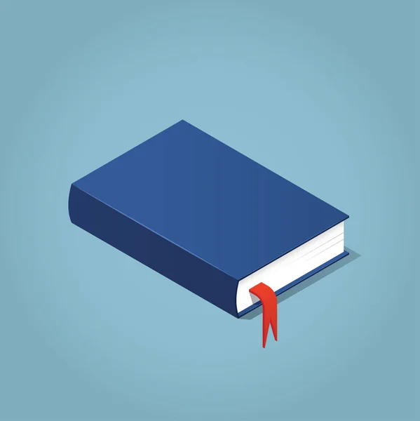 Isometric book with a bookmark — Stock Vector