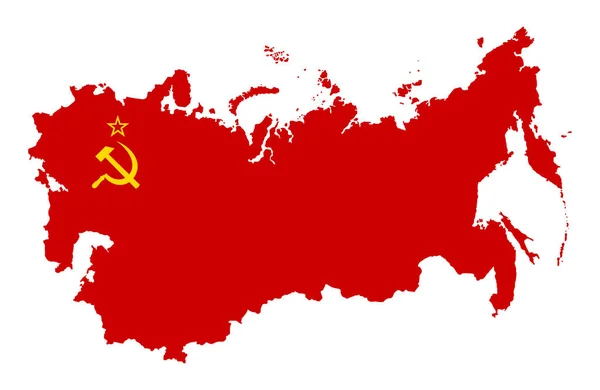Силуэт карты СССР — стоковый вектор