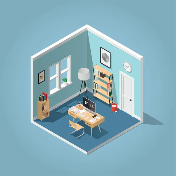 Isometric home office — Stock Vector