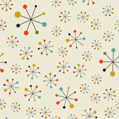 Abstract mid century space pattern clipart