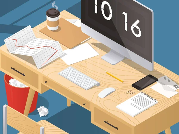 İzometrik ev ofis kavramı