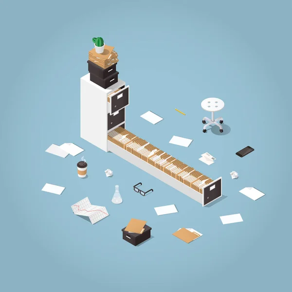 Isometric file storage  illustration — Stock Vector