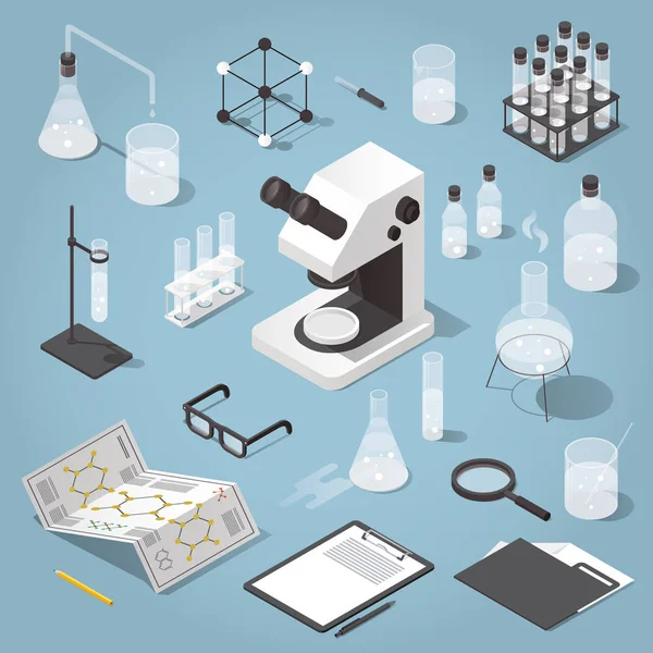 Kimya Laboratuvarı nesneleri kümesi — Stok Vektör