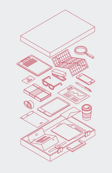 公文包等距轮廓图 — 图库矢量图片