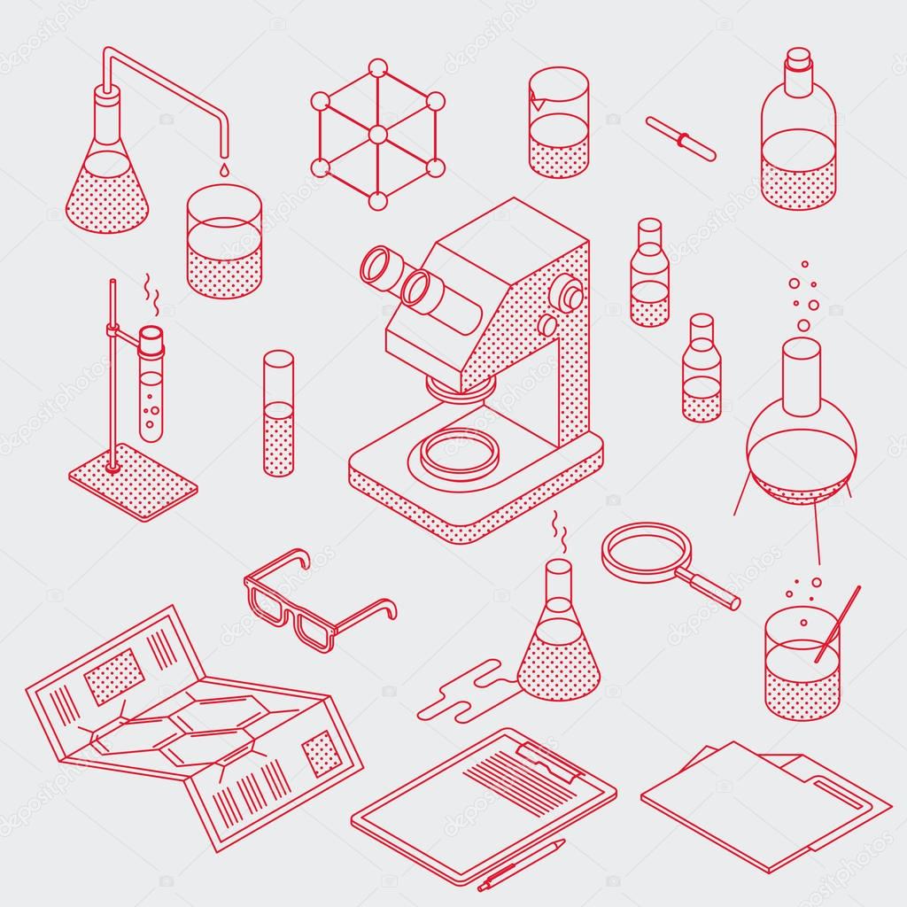 Chemistry Laboratory Objects Set