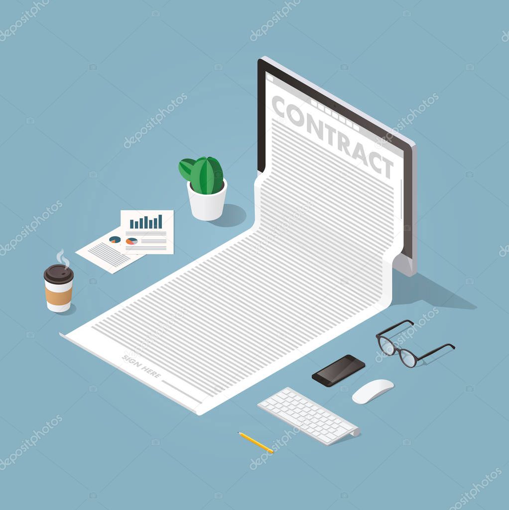 Working With Documents Concept Illustration