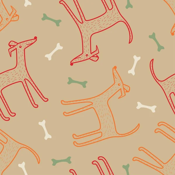 Seamless mönster nyår bakgrund med jul design hund en — Stock vektor