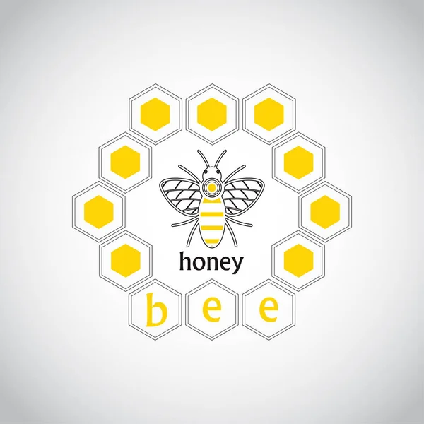 Emblem Biene Design für die Verpackung Corporate Identity Hintergrund mit — Stockvektor