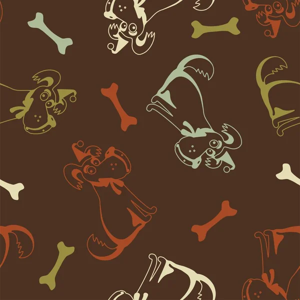 Motif motif sans couture chien et os Noël emballage papier de — Image vectorielle