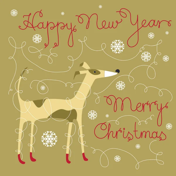 Greeting Christmas card. Christmas vector. Design a picture of a — Stock Vector