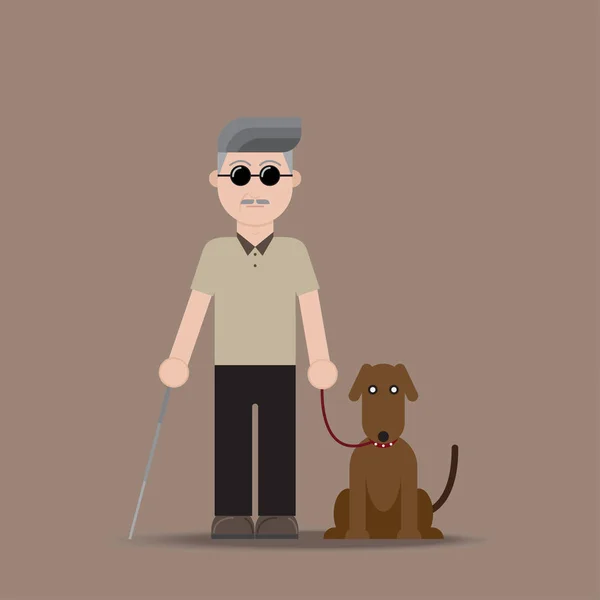 Niewidomego z psem — Wektor stockowy