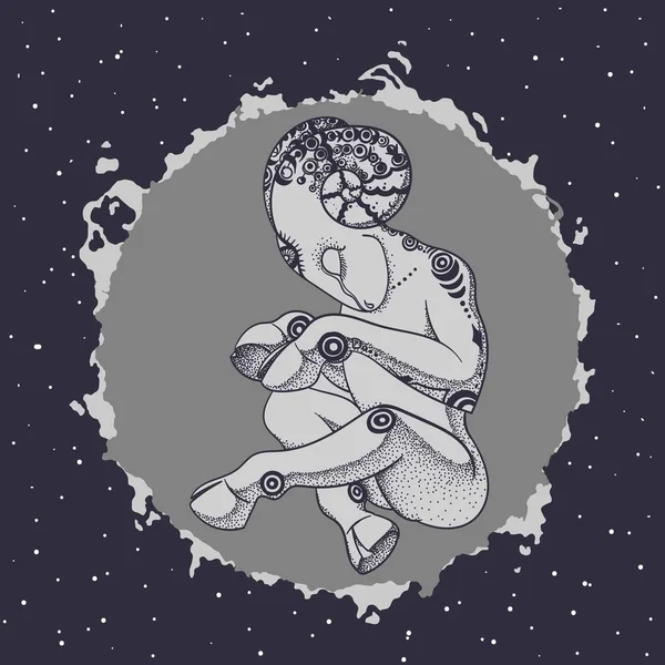 Kozmik uyuyan koyun - vektör