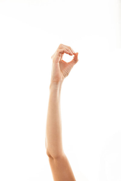 Hand of  human showing zero