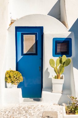 Kiklad Adaları Yunanistan Santorini Adası şirketten tipik mimarisi