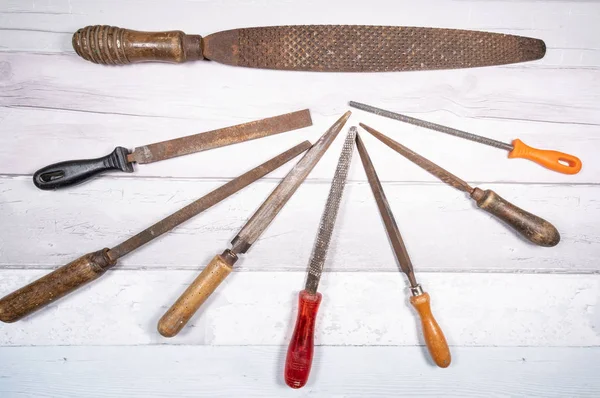 Conjuntos Diferentes Escotillas Madera Diferentes Tamaños Medio Antiguo Fondo Madera —  Fotos de Stock