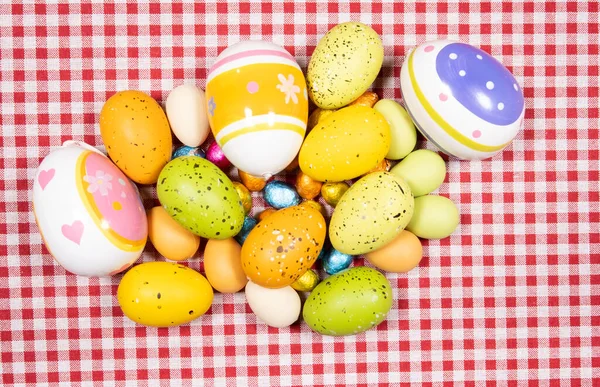 Meng Van Paaseieren Van Alle Kleuren Maten Een Achtergrond Van — Stockfoto