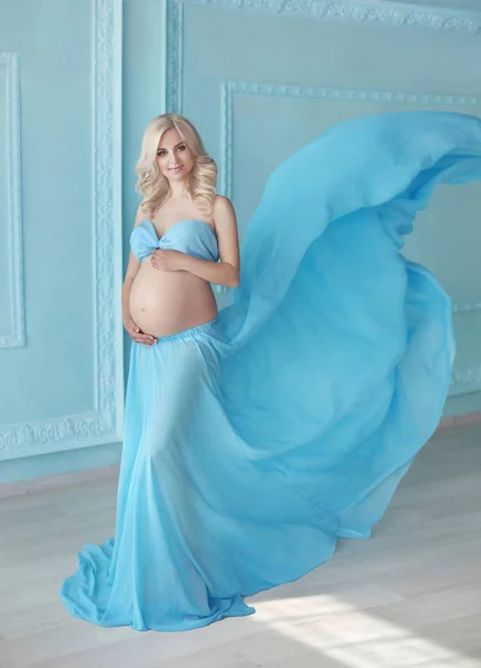 Ciąży, piękna kobieta w ciąży. Szczęśliwe macierzyństwo. Malowniczych — Zdjęcie stockowe