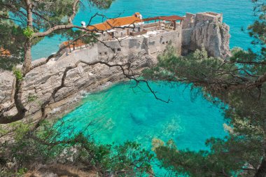 Karadağ. Eski Venedik Castello Kalesi cazibe semboldür 