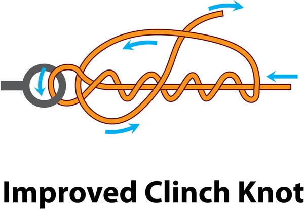 Verbesserte Darstellung des Clinch-Knotenvektordiagramms Clip-Art-Bild — Stockvektor