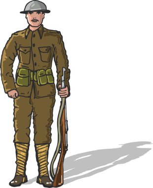World war one us marine soldier vector illustration freehand cli clipart