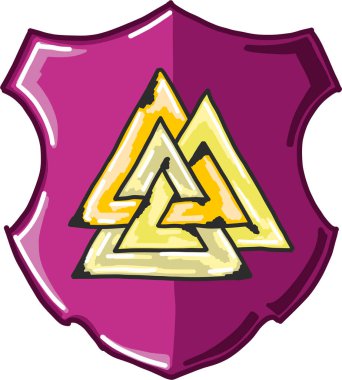 Üç üçgen vektör görüntü illüstrasyon klip-art kalkan