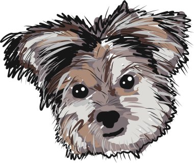 Yorkie dog vector clip-art image illustration clipart