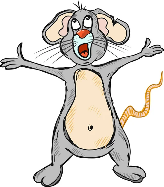 Upset mouse vector illustration sketch clip-art — Stock Vector