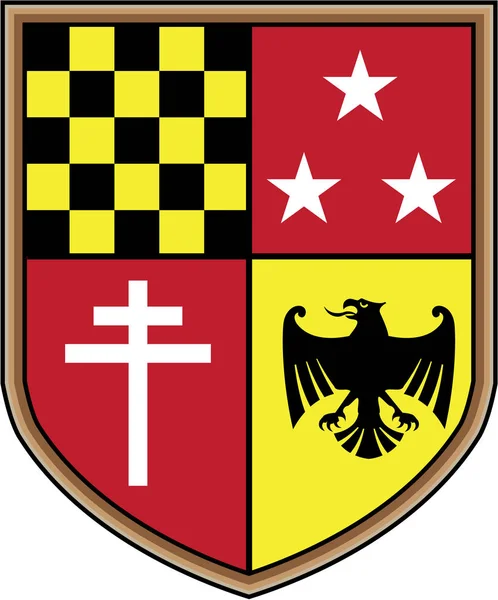 Escudo de armas Águila Cruz Estrellas Vector — Vector de stock