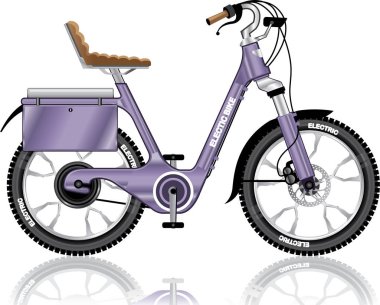 Elektrik E-bike Bisiklet vektör çizim