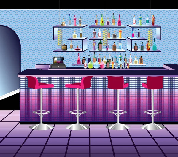 Discoteca vacía Bar Diseño de interiores vector Ilustración — Vector de stock