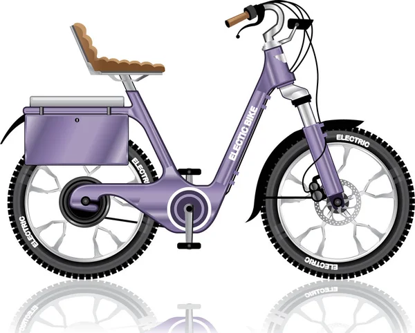 Elektrische E-bike fiets vectorillustratie — Stockvector