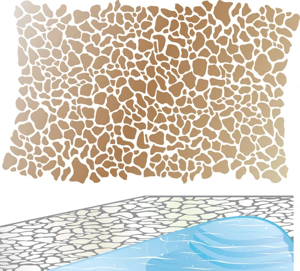 Stone patroon Vector element bestand zwembad — Stockvector