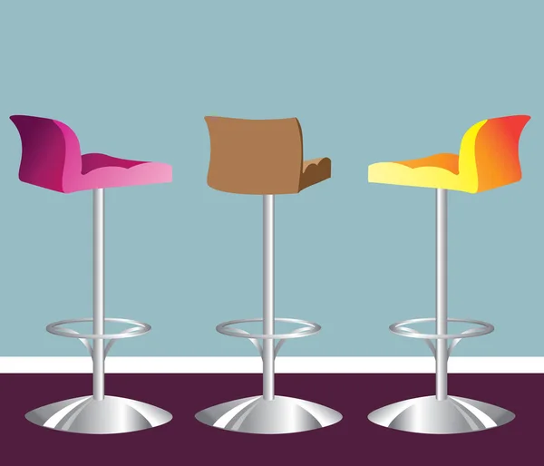Tall bar stool bright designers chair Royalty Free Stock Vectors