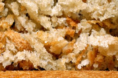 Yakın çekim makro ekmek ve ekmek kırıntısı