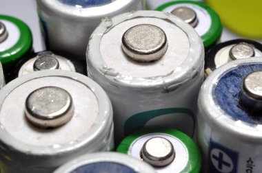 Makro doku arka plan farklı türleri eski kullanılan piller r