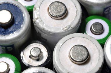 Makro doku arka plan farklı türleri eski kullanılan piller r