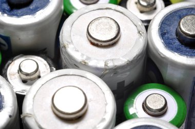 Makro doku arka plan farklı türleri eski kullanılan piller r