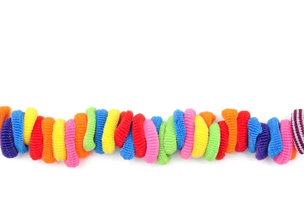Sada barevných gumiček pro vlasy, barevné elastická čelenka — Stock fotografie