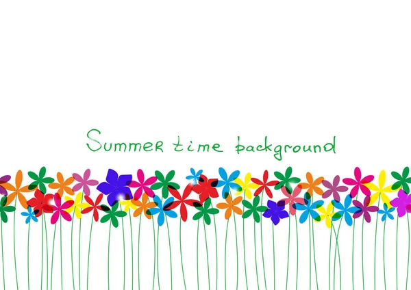 Spring, summer background. Rainbow floral border for design. — Stock Photo, Image