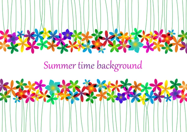 Spring, summer background. Rainbow floral border for design. — Stock Photo, Image
