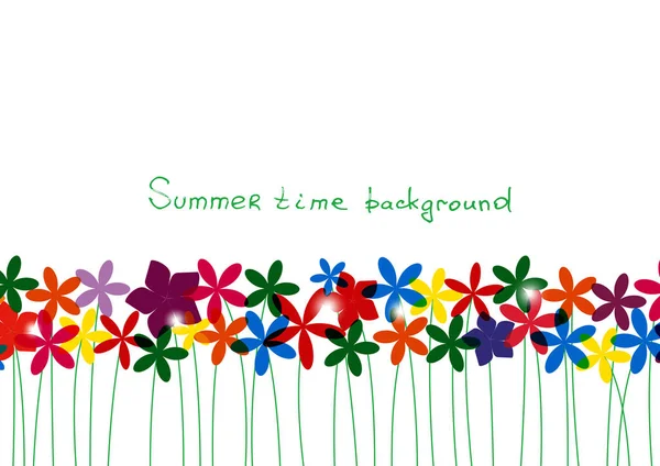 Spring, summer background. Rainbow floral border for design. — Stock Photo, Image