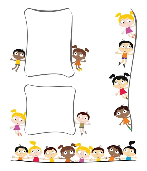 Vektör çocuklar ve çocuk tasarlamak, arkasında.