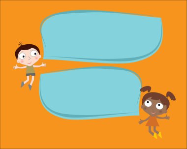 Mutlu konuşan çocuklar farklı milletlerden.