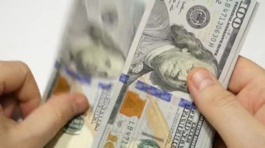 Para, para, dolar el saymak, ödeme, şans, beyaz arka planda iş yapmak.