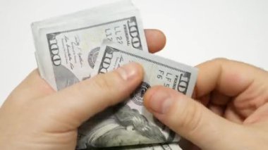 Para, para, dolar el saymak, ödeme, şans, beyaz arka planda iş yapmak.