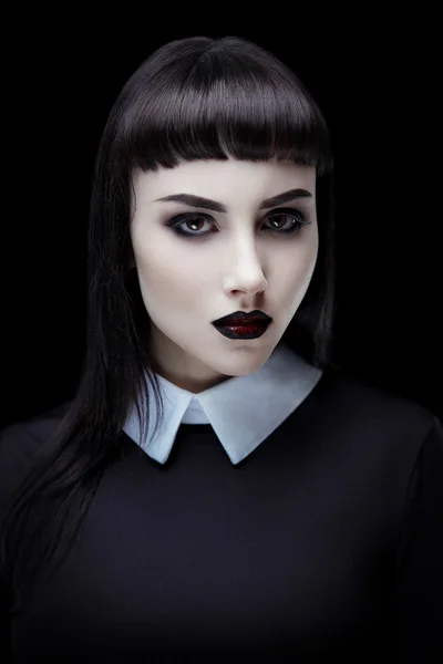Gothic κορίτσι μελαχρινή Εικόνα Αρχείου