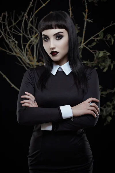 Gothic brunette girl — Stock Photo, Image