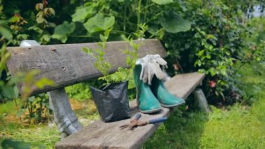 Bahçe aletleri ve kıyafet ile Stilllife