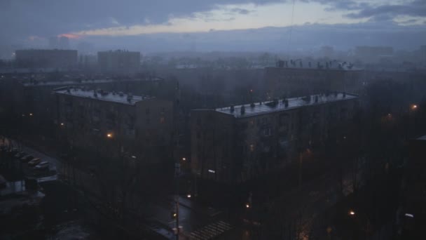 Rainy Moscow evening — Stock Video