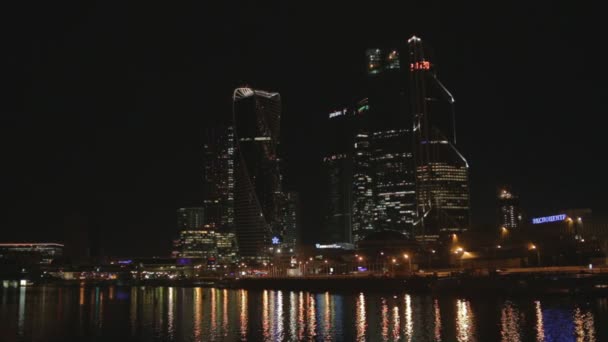 Moscow-city in het Bedrijfscentrum — Stockvideo